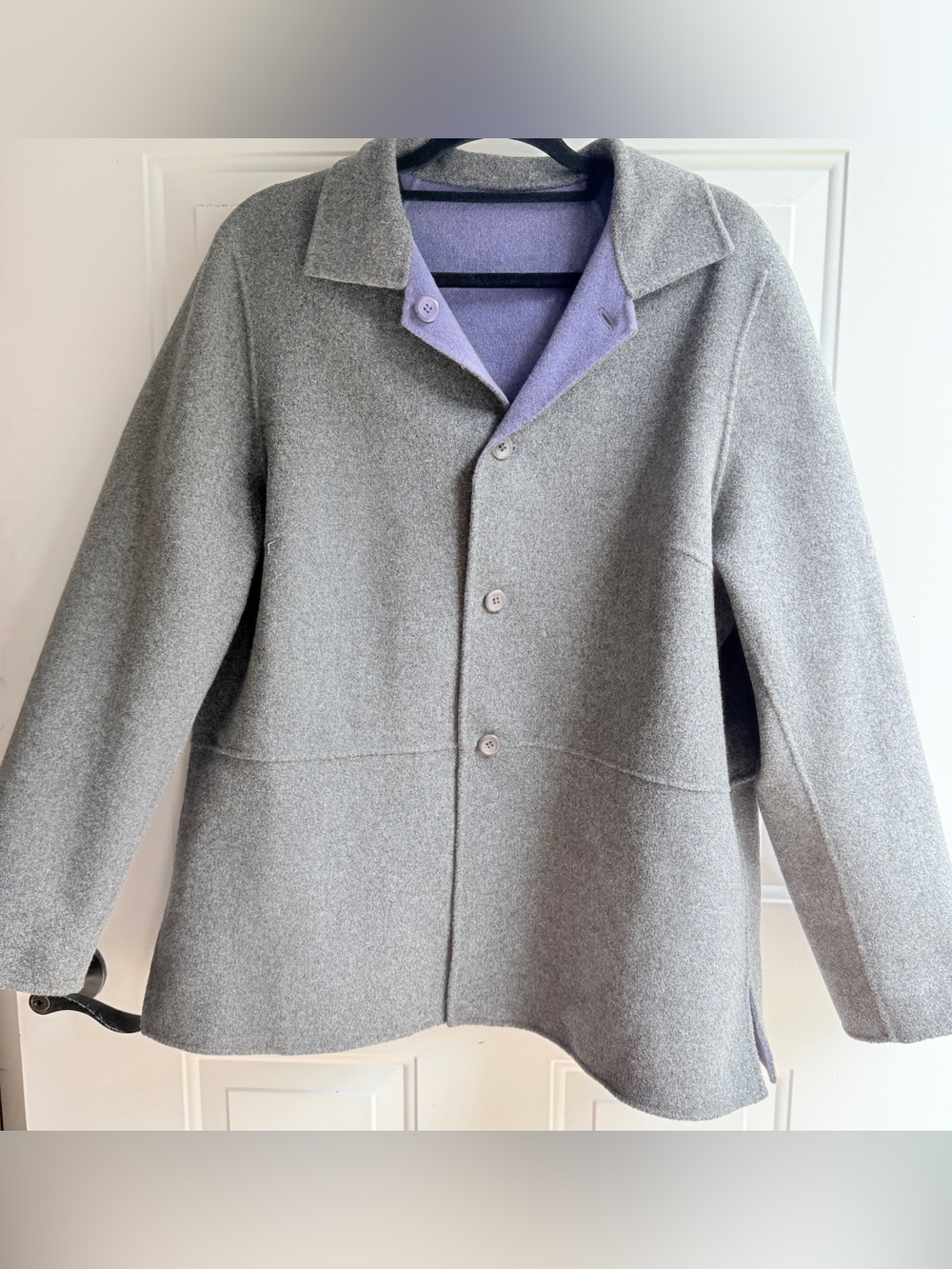 Pendleton women’s Gray / purple reversible Wool Coat Large